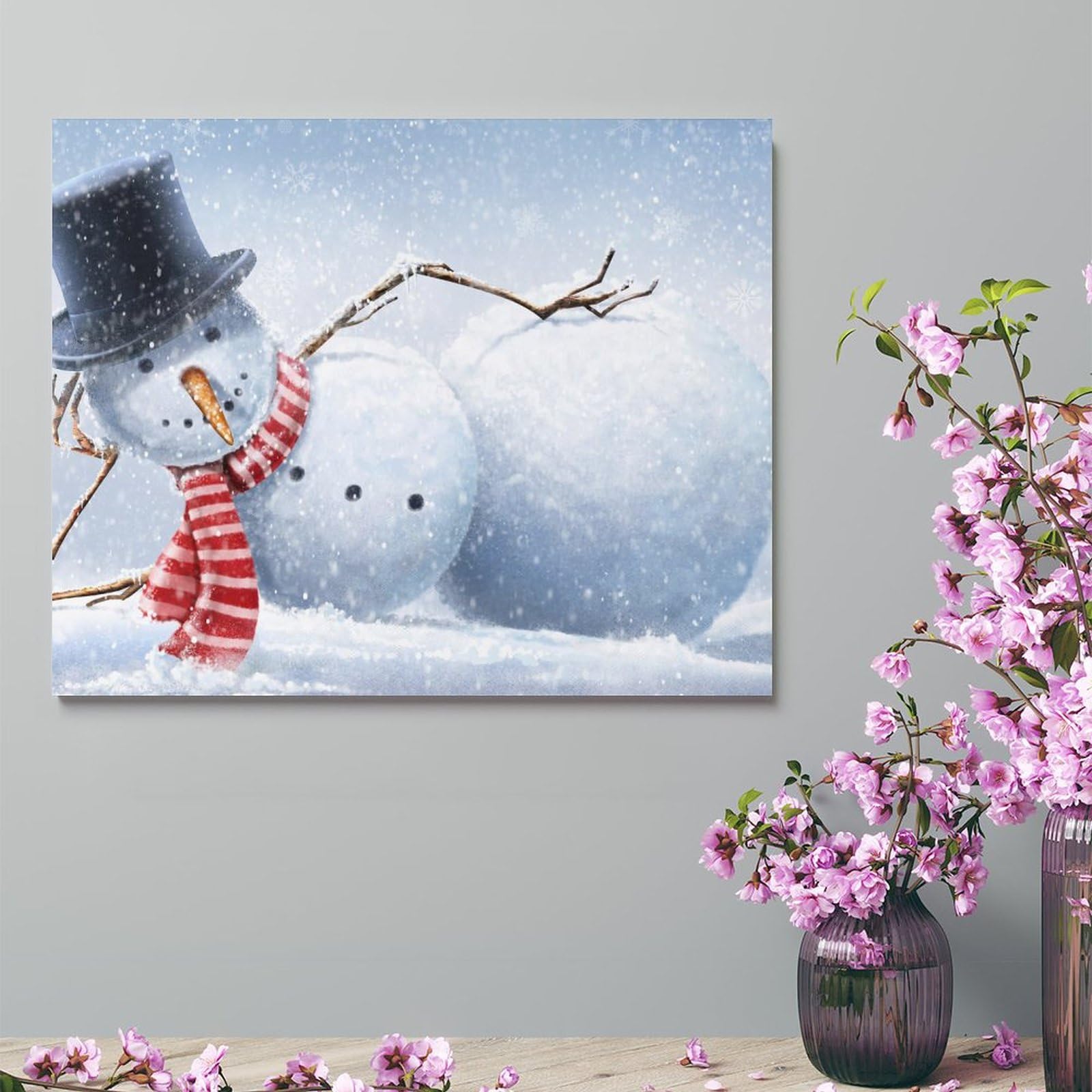 Amazon.co.jp: 絵画 雪だるまのクリスマスインテリア 絵画 面白い風刺